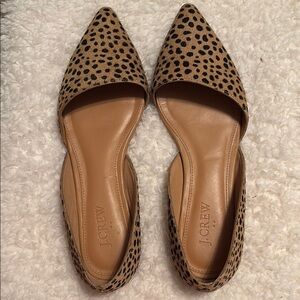 J. Crew Tan and Black Dotted Flats